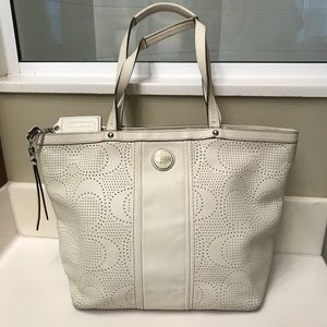 Leather Cream Color Coach Purse
